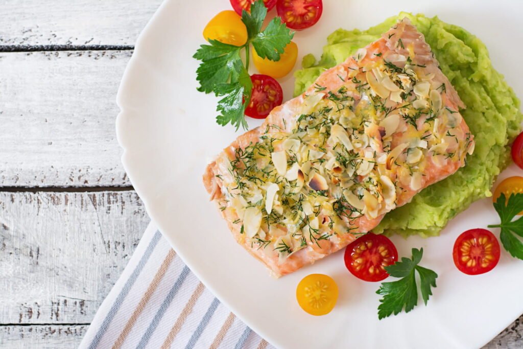 Grilled Salmon with Lemon and Garlic Butter